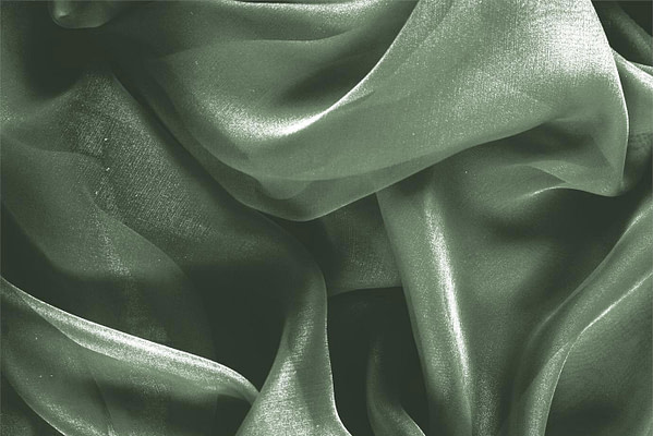 Army Green Silk Chiffon Apparel Fabric