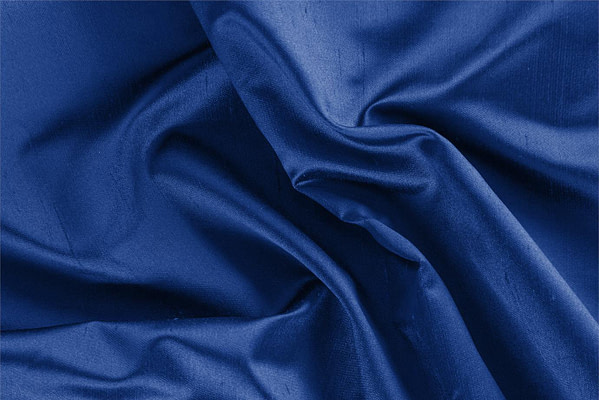Tissu Couture Satin Shantung Bleu royal en Soie