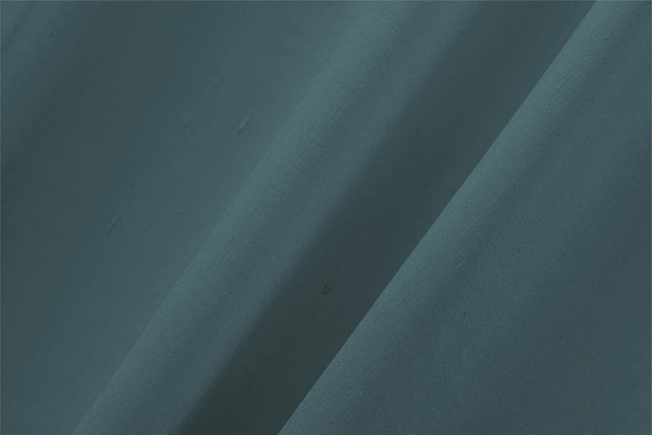 Reseda Blue Cotton, Silk Double Shantung Apparel Fabric