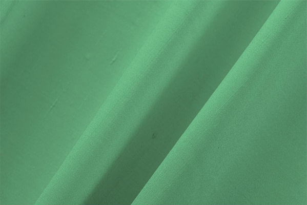 Fern Green Cotton, Silk Double Shantung Apparel Fabric