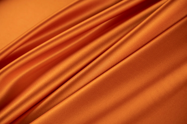 Tissu Couture Crêpe Satin Orange caco en Soie