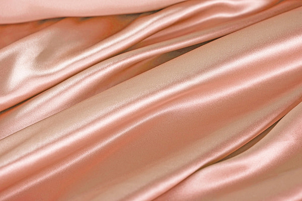 Peach pink silk crêpe back satin fabric | new tess
