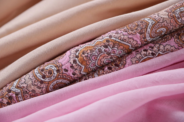 Pink and beige cotton fabrics for apparel and fashion | new tess