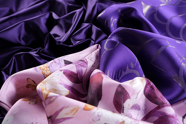 Purple silk apparel fabrics | new tess