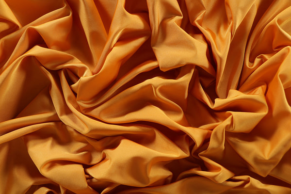 Ochre yellow radzemire fabric in pure silk | new tess