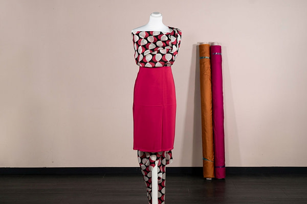 Red silk crepe de chine fabric | new tess