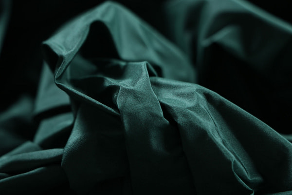 Forest green taffeta fabric in pure silk | new tess
