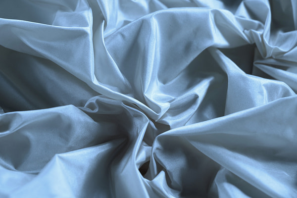Light blue taffeta fabric in pure silk for dressmaking