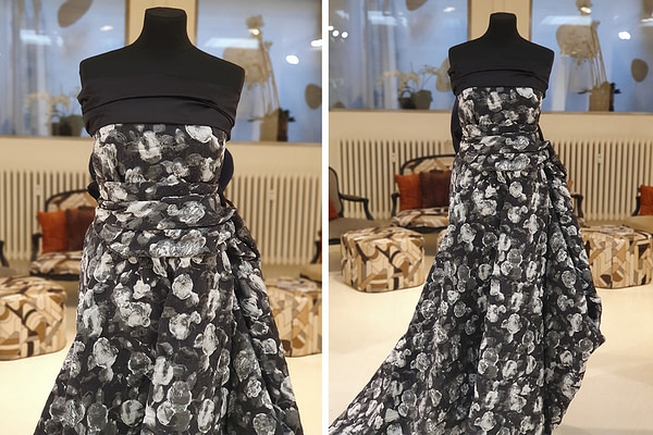 Tessuto Jacquard Fiore Astratto UN001149 per Abbigliamento