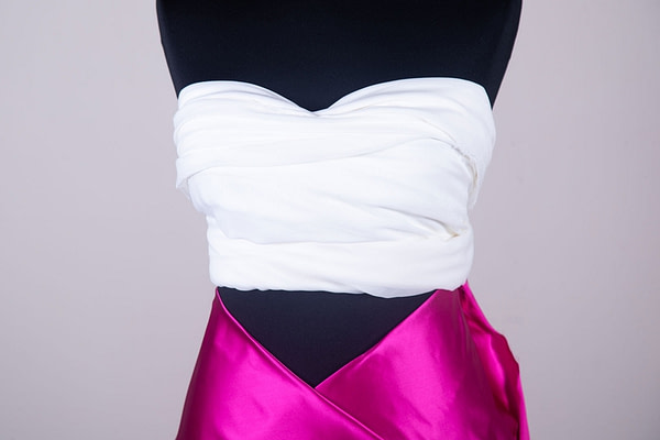 White silk chiffon fabric for dressmaking and couture | new tess