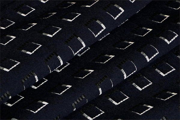 Tessuto Geomoetrico P02-01 Blu, Grigio per Abbigliamento