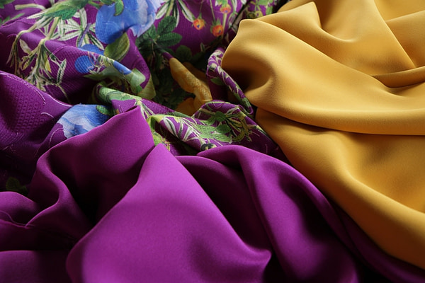 Yellow and purple apparel fabrics | new tess