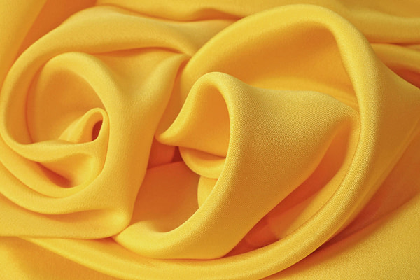 Sun yellow crêpe de chine fabric | new tess