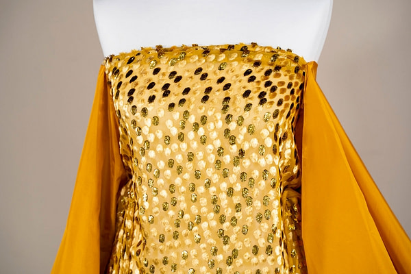 Yellow viscose velvet fabric | new tess
