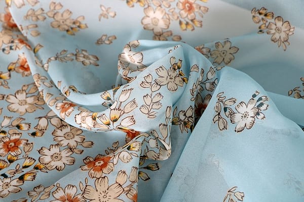 Blue Silk Georgette fabric for dressmaking