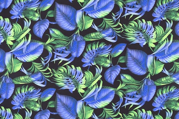 Black, Blue Silk Crêpe de Chine fabric for dressmaking