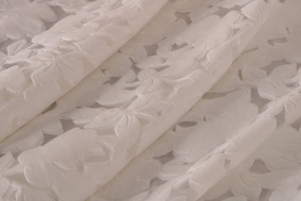 Tissu Blanc en Coton, Polyester, Soie pour vêtements