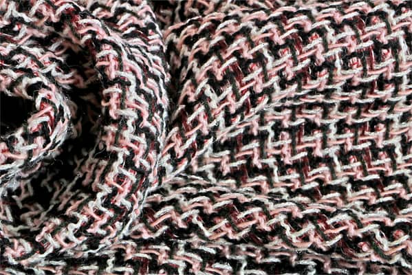 Tessuto Intreccio 001 Bianco, Multicolore, Nero, Rosa per Abbigliamento
