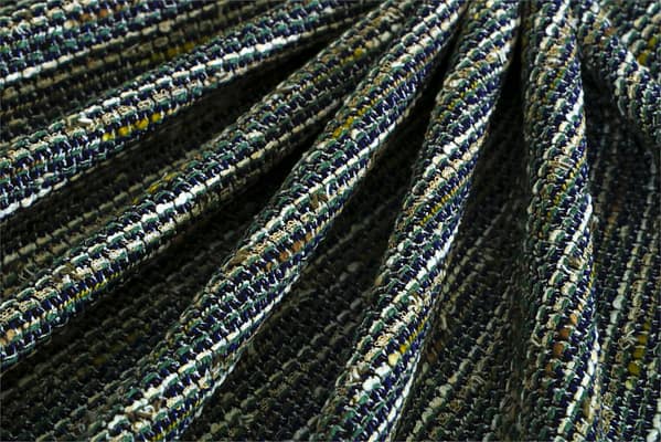 Tessuto Intreccio 001 Beige, Blu, Multicolore, Verde per Abbigliamento