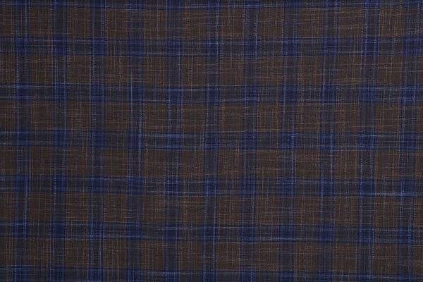 Blue, Brown Silk, Wool fabric for dressmaking