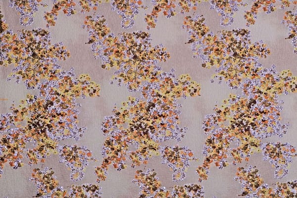 Orange, Yellow Flowers Woven Fabric - Jacquard Coupe' 003