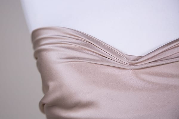 Blush pink silk crepe back satin fabric | new tess
