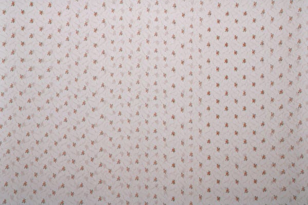 Orange and pink silk crepon fabric with floral pattern