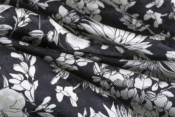 Black, White Viscose fabric for dressmaking