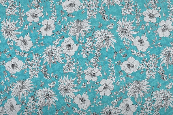 Blue, White Viscose fabric for dressmaking