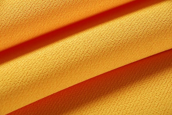 Tessuto Microfibra Crêpe Giallo in Poliestere per abbigliamento