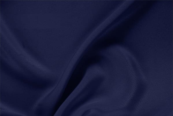 Tessuto Drap Blu Marine in Seta per abbigliamento