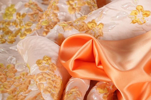 Tissu Jacquard 002 Jaune, Orange pour habillement