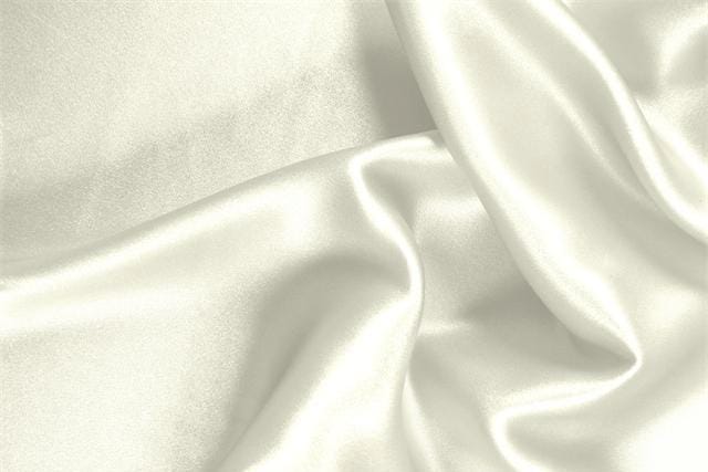 Ivory white Organic Silk Crêpe Satin fabric for dressmaking