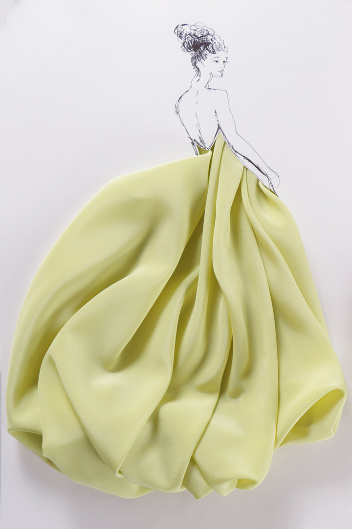 Tessuto crepe de chine verde acido per abbigliamento e sartoria - new tess