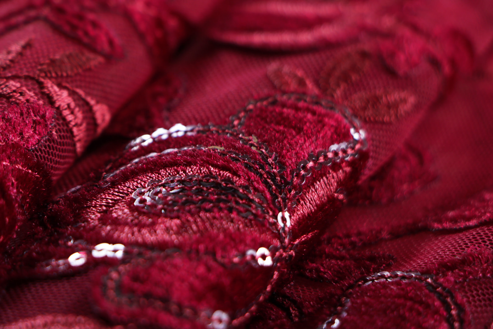 Flowers LacesEmbroidery Apparel Fabric TC001091