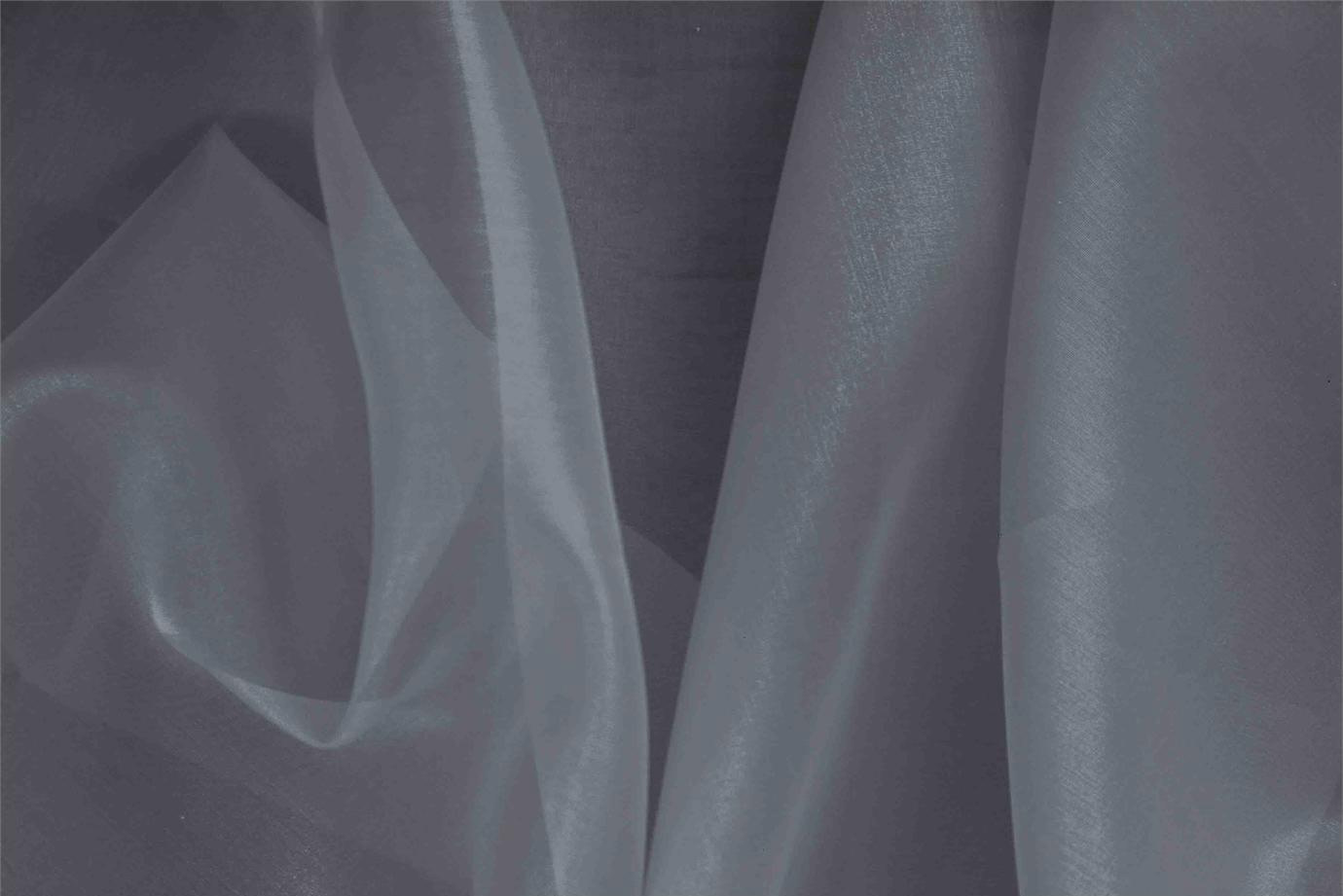 Scampolo in organza a righe - grigio/oro Alt.300 cm - TNG613