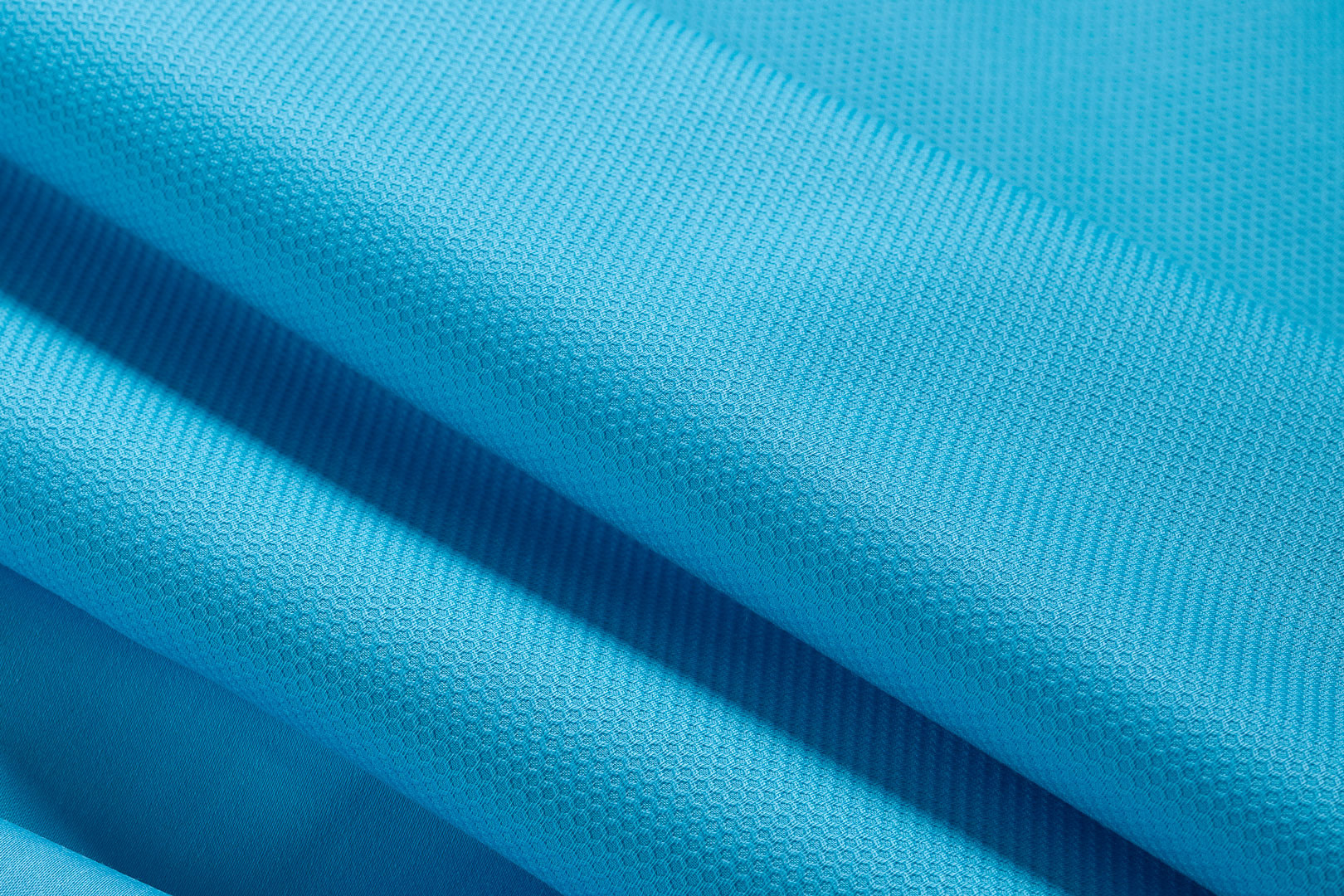 Turquoise Blue Cotton, Stretch Pique Stretch Apparel Fabric